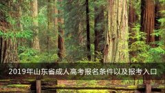 2019年山东省成人高考报名条件以及报考入口